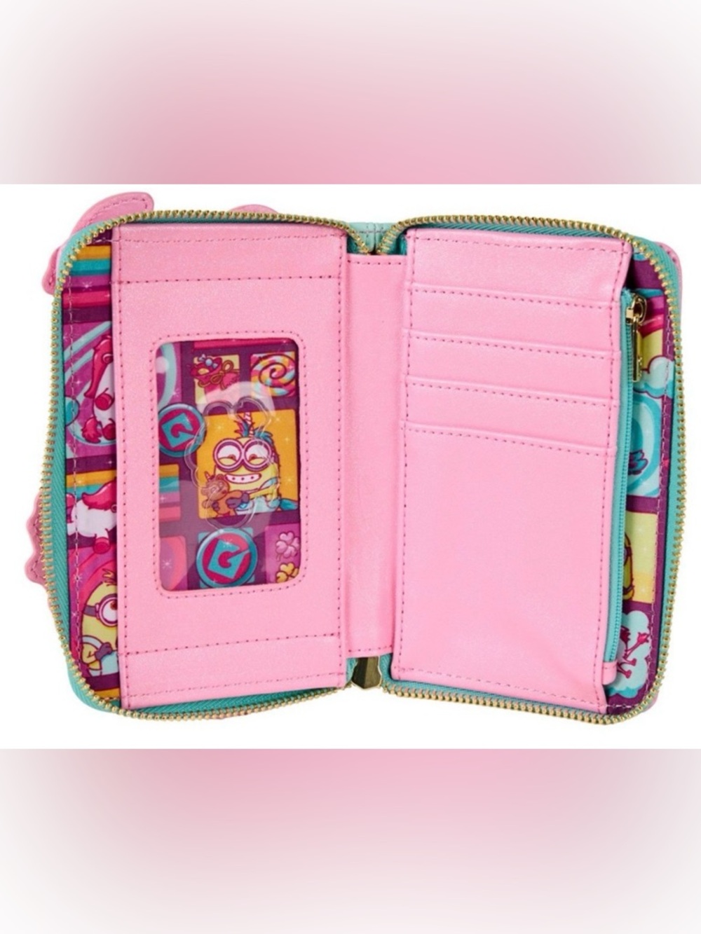NWT Loungefly Minions Fluffy Unicorn Zip Wallet - Picture 2 of 6